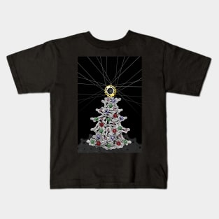 Bike Chain Cycling Christmas Tree Kids T-Shirt